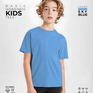 Sky Blue Kids Round Neck T-Shirt