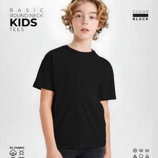 Black Kids Round Neck T-Shirt