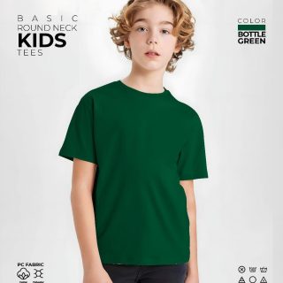 Bottle Green Kids Round Neck T-Shirt