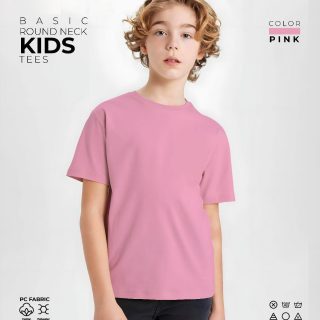 Pink Kids Round Neck T-Shirt