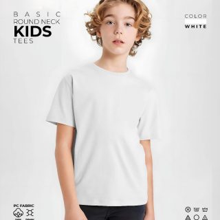 White Kids Round Neck T-Shirt