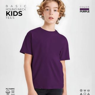 Purple Kids Round Neck T-Shirt