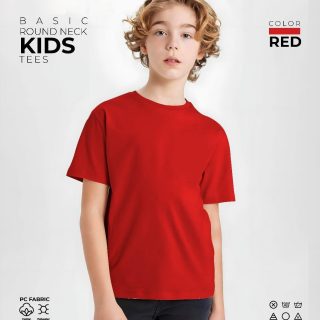 Red Kids Round Neck T-Shirt