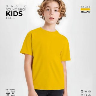 yellow Kids Round Neck T-Shirt
