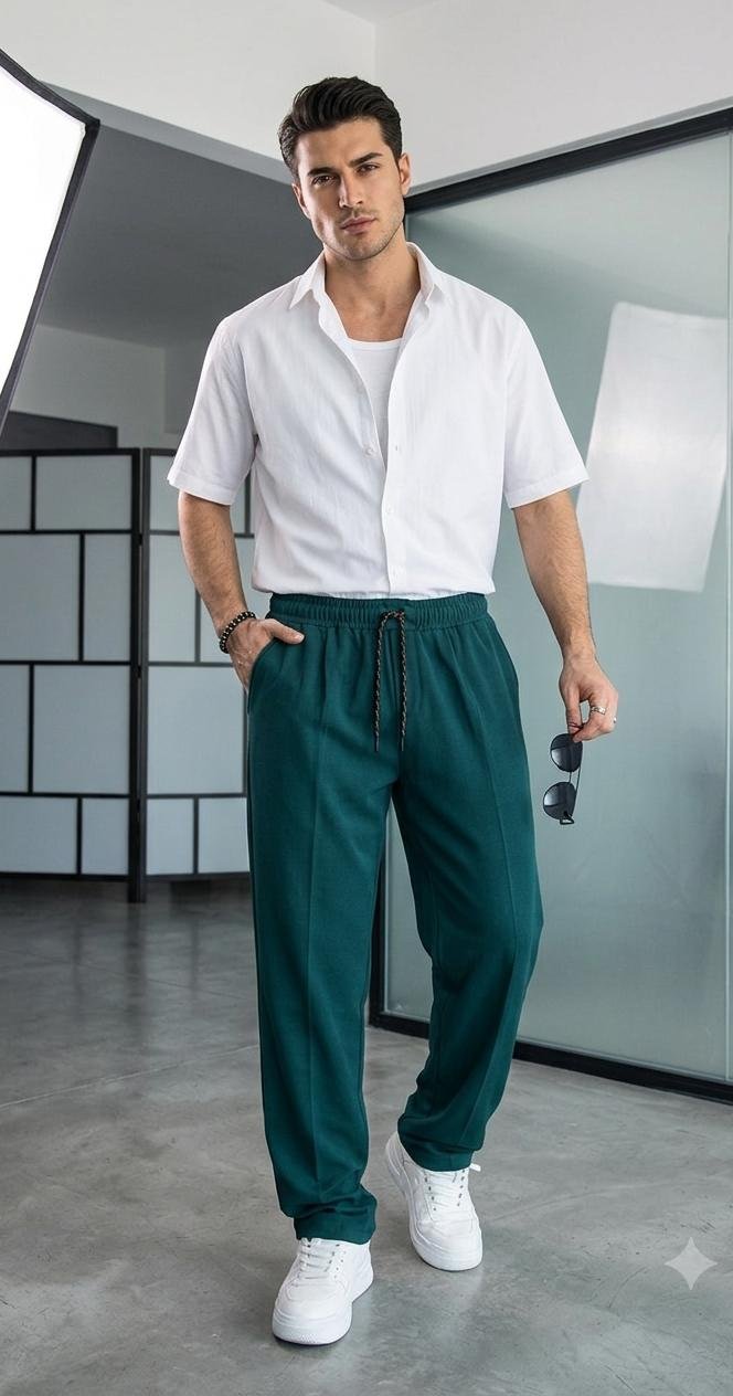 Men’s Loose Bottom Pintex Trousers